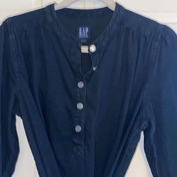 Gap Denim Black Long Sleeve Dress with Waist Tie in size Large - Picture 2 of 7